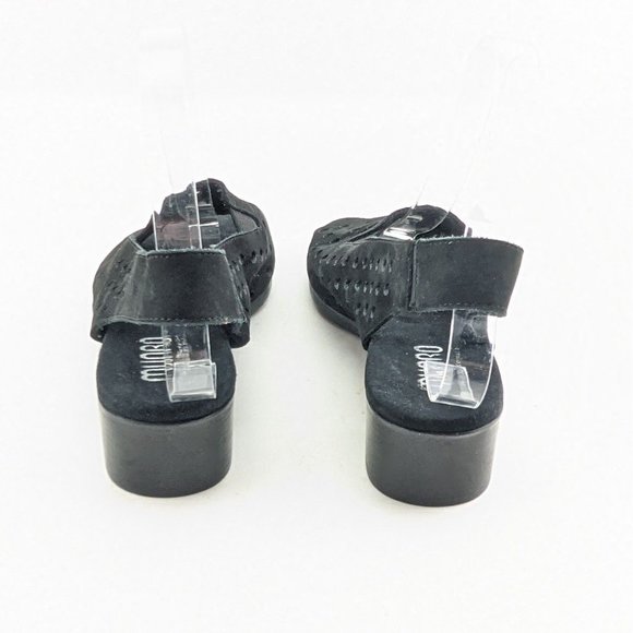 NEW Munroe Mickee Black Perforated Nubuck Sandal - Picture 4 of 7